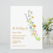 FREYA Wildblume Simple Wedding Einladung (Stehend Vorderseite)