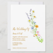 FREYA Wildblume Simple Wedding Einladung (Vorderseite)