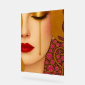 Freya's heartache golden tears in pink motif acrylschild (Winkel)