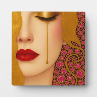 Freya's heartache golden tears in pink motif fotoplatte