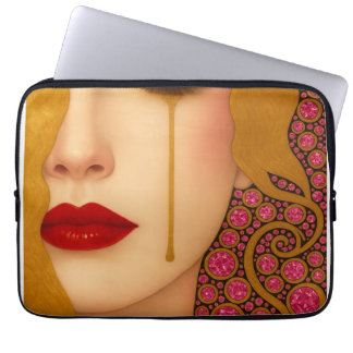 Freya's heartache golden tears in pink motif laptopschutzhülle