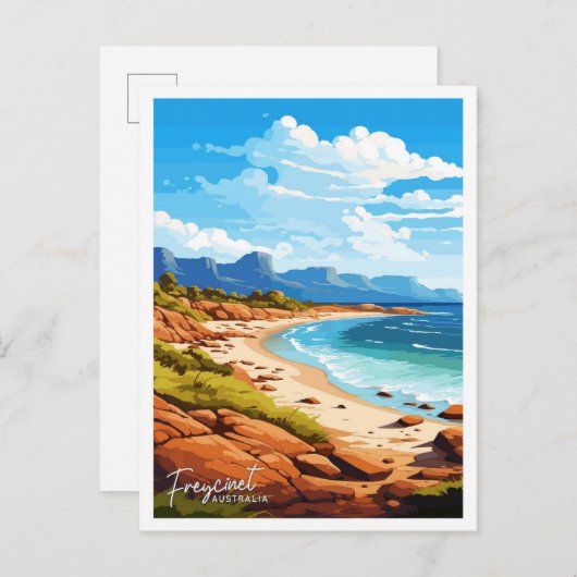 Freycinet Australia Reisen Vintage Illustration Postkarte (Vorne/Hinten)