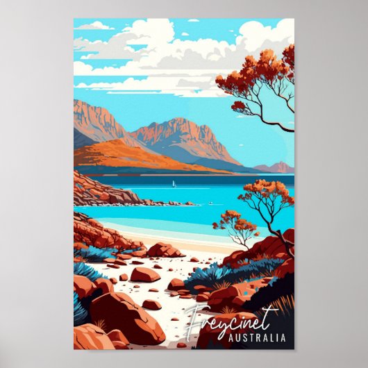 Freycinet Australia Vintage Illustration Poster (Vorne)