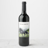 Freydis Black Horse Schöne Landschaft Weinetikett (Vorderseite)