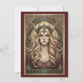 Freyja Norse Goddess Art Flat Thank You Card Dankeskarte