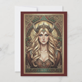 Freyja Norse Goddess Art Flat Thank You Card Dankeskarte