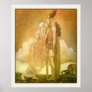 Freyja und Svipdag von John Bauer 1911 skandinavis Poster