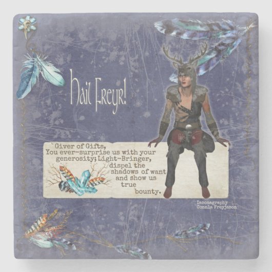 Freyr Fleck, der Marmoraltar-Fokusse segnet Steinuntersetzer (Vorderseite)