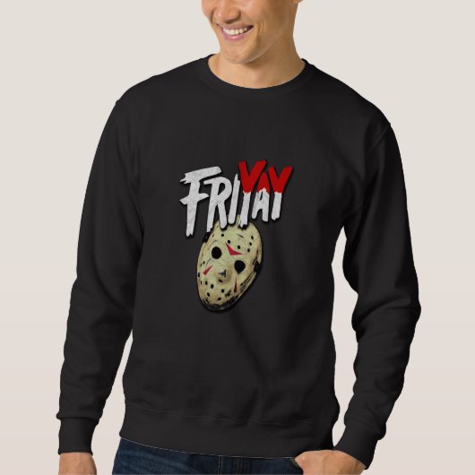 FRI YAY friyay goth horror fan parody retro hockey Sweatshirt (Vorderseite)