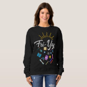 Fri Yay Teacher Weekend Back To School Friday Sweatshirt (Vorne ganz)