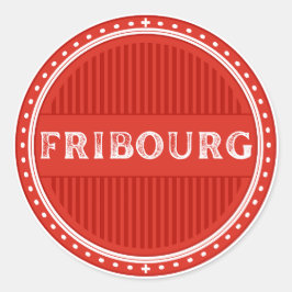 Fribourg City Pride Emblem – Swiss Identity Runder Aufkleber
