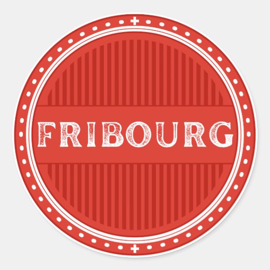 Fribourg City Pride Emblem – Swiss Identity Runder Aufkleber (Vorderseite)