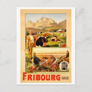 Fribourg, die Stadt und Umgebung, Schweiz Postkarte