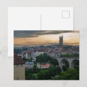 Fribourg Schweiz Sunset Postkarte (Vorne/Hinten)