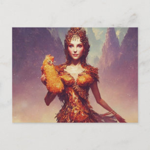 Fricken Chicken Goddess Postcard Postkarte