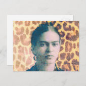 Frida Big Cat Print Background Postkarte (Vorne/Hinten)