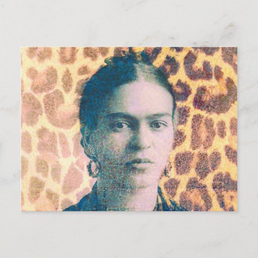 Frida Big Cat Print Background Postkarte (Vorderseite)