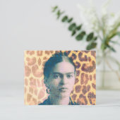 Frida Big Cat Print Background Postkarte (Stehend Vorderseite)