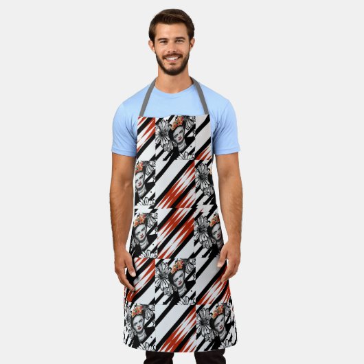 FRIDA BLACK RED Schürze (Getragen)