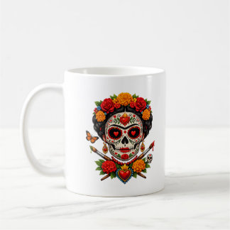 Frida Catrina Artist SugarSkull–Día de los Muerto Kaffeetasse