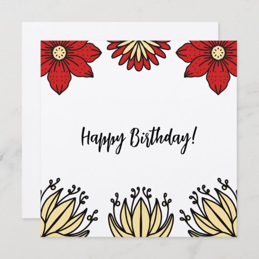 Frida Collection Geburtstagskarte Einladung (Vorne/Hinten)