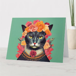 Frida, die Cat Wall Clock Karte