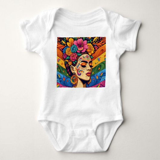 Frida inspiriert baby strampler (Vorderseite)