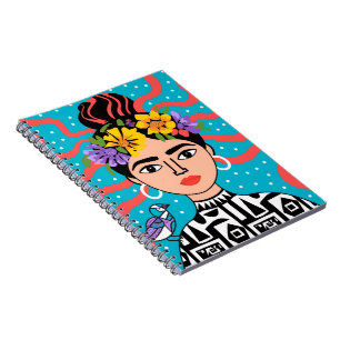 Frida Inspiriertes Florales Notizbuch - Boho Mexik Notizblock