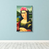 Frida Kahlo als Mona Lisa Leinwanddruck (Insitu (Holzboden))