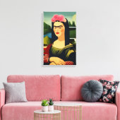 Frida Kahlo als Mona Lisa Leinwanddruck (Insitu (Wohnzimmer))