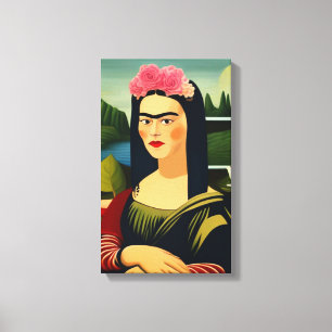 Frida Kahlo als Mona Lisa Leinwanddruck