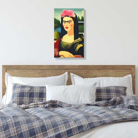 Frida Kahlo als Mona Lisa Leinwanddruck (Insitu (Schlafzimmer))