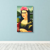 Frida Kahlo als Mona Lisa Leinwanddruck (Insitu (Holzboden))