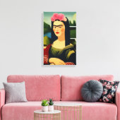 Frida Kahlo als Mona Lisa Leinwanddruck (Insitu (Wohnzimmer))
