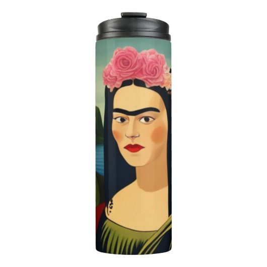 Frida Kahlo als Mona Lisa Thermal Tumbler Thermosbecher (Vorderseite)
