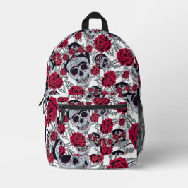 Frida Kahlo and Roses Bedruckter Rucksack