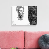 Frida Kahlo Black and White Portrait Leinwanddruck (Insitu (Wohnzimmer))