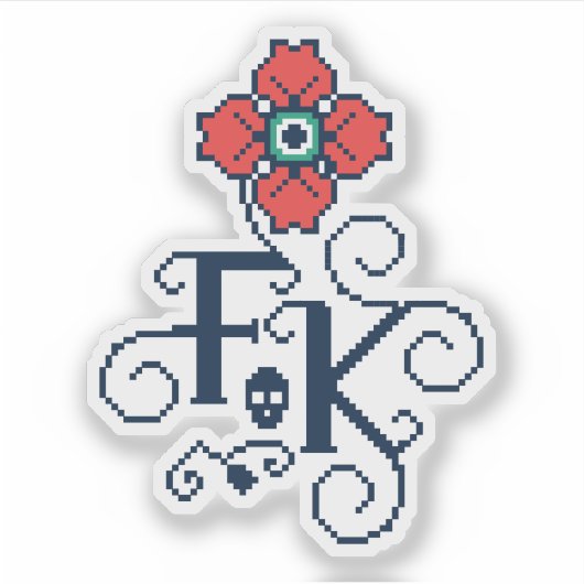 Frida Kahlo | Blumentribut Aufkleber (Vorderseite)