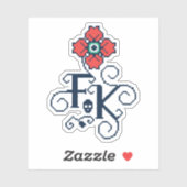 Frida Kahlo | Blumentribut Aufkleber (Blatt)