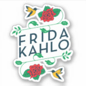 Frida Kahlo | BlumenTypografie Aufkleber (Vorderseite)