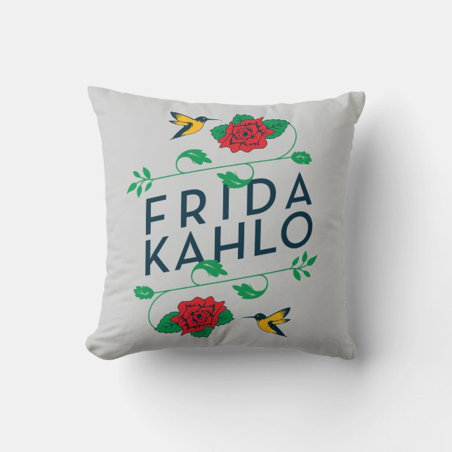 Frida Kahlo | BlumenTypografie Kissen (Vorderseite)