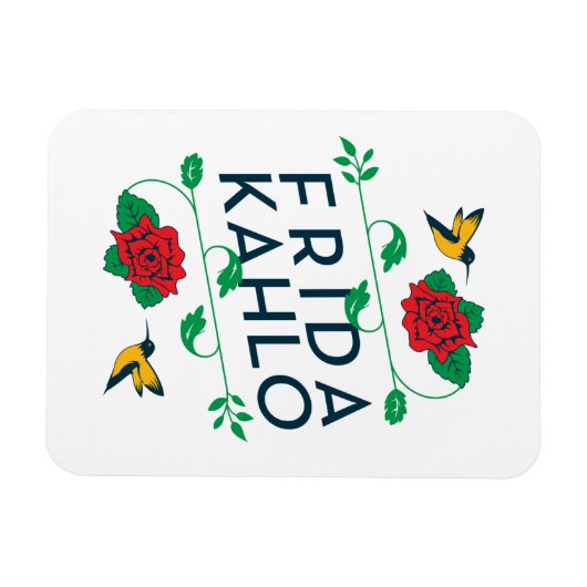 Frida Kahlo | BlumenTypografie Magnet (Horizontal)