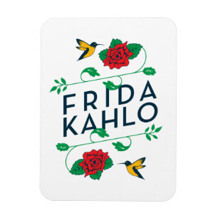 Frida Kahlo BlumenTypografie Magnet