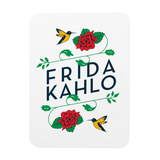 Frida Kahlo | BlumenTypografie Magnet (Vertikal)