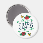 Frida Kahlo | BlumenTypografie Magnet (Vorderseite/Rückseite)