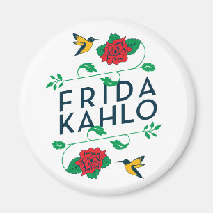 Frida Kahlo BlumenTypografie Magnet