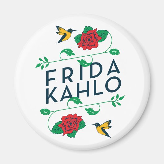 Frida Kahlo | BlumenTypografie Magnet (Vorne)