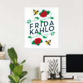 Frida Kahlo | BlumenTypografie Poster (Heimbüro)