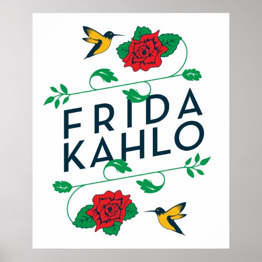 Frida Kahlo | BlumenTypografie Poster (Vorne)