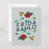 Frida Kahlo | BlumenTypografie Postkarte (Vorne/Hinten)